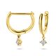Gouden creolen met diamant aanhangertjes