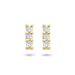S284 Geelgouden oorstekers met 2x 0.025ct. H p1 diamant