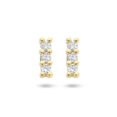 S284 Geelgouden oorstekers met 2x 0.025ct. H p1 diamant