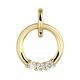 Ronde geelgouden hanger met diamantrij 0.09 ct