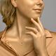 Ronde geelgouden hanger met diamantrij 0.09 ct