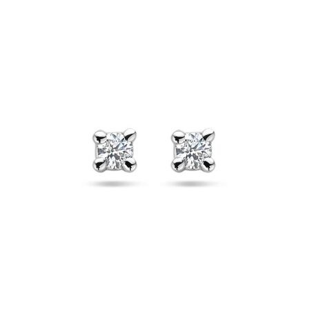 Witgouden oorstekers met 2x 0.05ct. H SI diaman