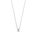 Witgouden collier met 0.05ct. H SI diamant 45cm