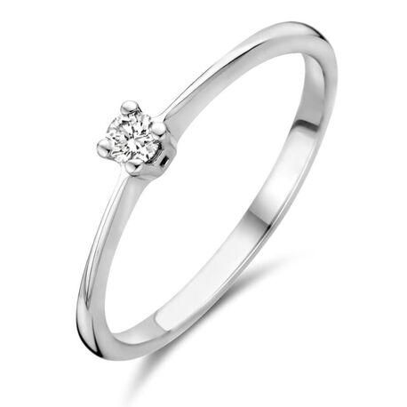 Witgouden ring met 0.07ct. H SI diamantje