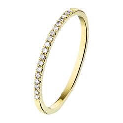 Gouden half alliance ring met diamant