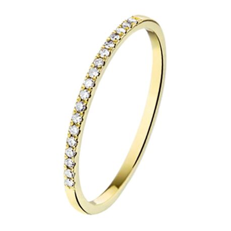 Gouden half alliance ring met diamant