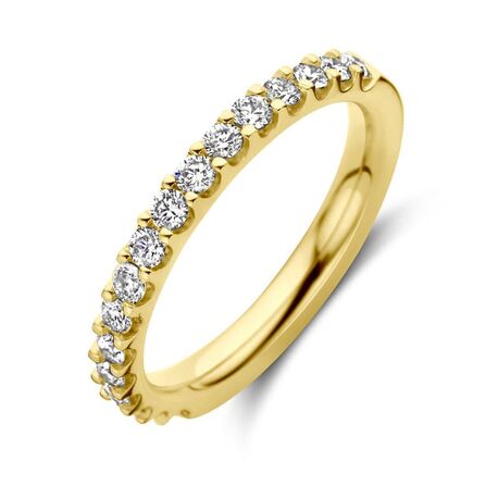 18 karaat geelgouden ring met 0.50ct. H SI2 diamantrij