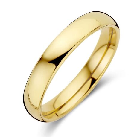 Geelgouden relatie ring voor heren 18 karaat