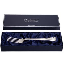 Zilveren dinervork parelrand nieuw