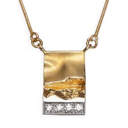 Vintage Lapponia 220115 gouden collier Orestes met diamanten gemaakt in 1982