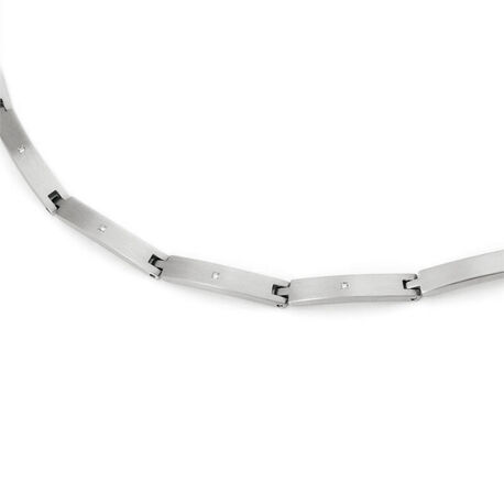 BOCCIA Titanium rond collier 5 diamantjes