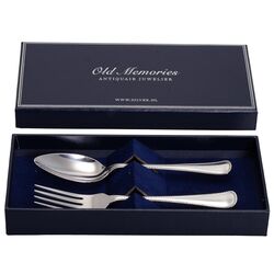 Zilver kinderbestek model parelrand