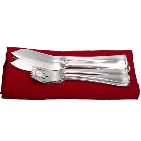 6 zilveren viscouverts Haags lofje anno 1930, de Zilverfabriek