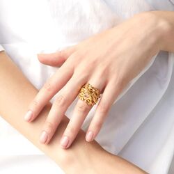 Verguld zilveren ring Super Coral van Giovanni Raspini