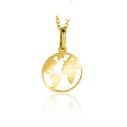 Zinzi Gold 14k hanger wereldbol ZGH474