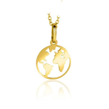 Zinzi Gold 14k hanger wereldbol ZGH474