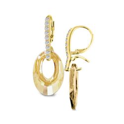 Creoli Carezza earhook zirkonia verguld voor M&L stones