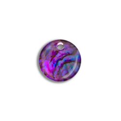 Carezza Round single stone Abalone in purple resin flat 12 mm MY iMenso