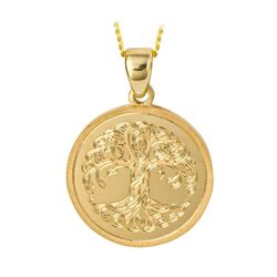 Elements Gold gouden graveerhanger Tree of Live levensboom