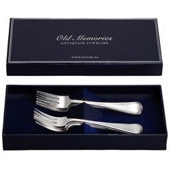 6 zilveren gebakvorken Dubbelrondfilet