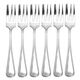 6 zilveren gebakvorken Dubbelrondfilet