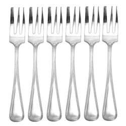 6 zilveren gebakvorken Dubbelrondfilet