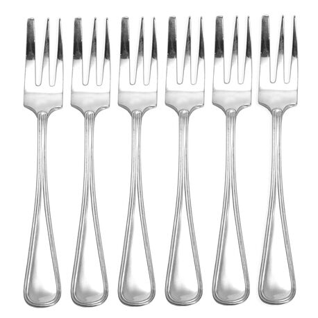 6 zilveren gebakvorken Dubbelrondfilet