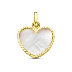 Gouden hart hangertje met parelmoer