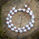 Parelketting met chalcedoon rhodochrosiet maansteen en verguld hematiet 45 cm 