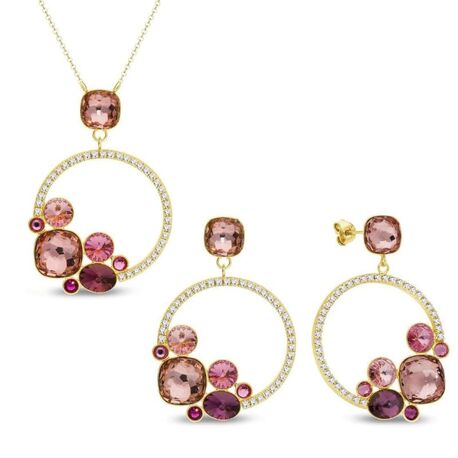 Sieradenset Kaleidoscope roze van Spark Jewelry