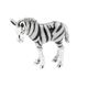 Saturno zilveren zebra met wit en zwart emaille miniatuur
