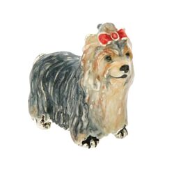 Saturno zilveren miniatuur Yorkshire terrier met emaille