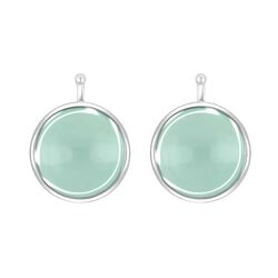 Heide Heinzendorff ronde zilveren aanhangers licht groen E73