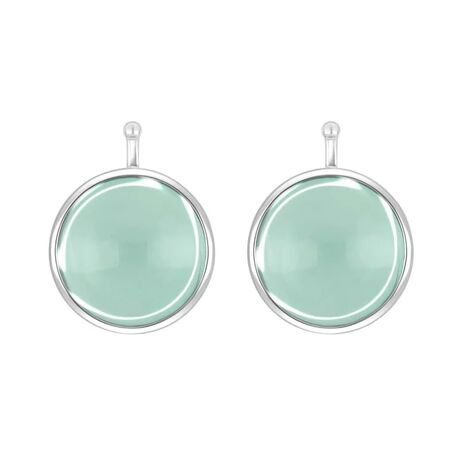 Heide Heinzendorff ronde zilveren aanhangers licht groen E73