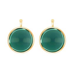 Heide Heinzendorff ronde zilveren aanhangers donker groen E73