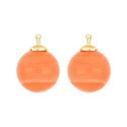 Heide Heinzendorff bol aanhangers pastel oranje E81 zilver stokje