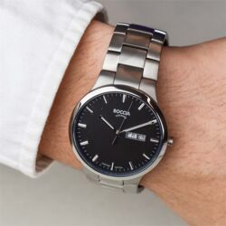 Boccia Titanium heren horloge zwarte wijzerplaat 3649-03