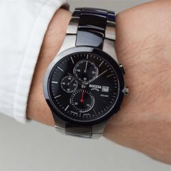 Boccia Titanium zwart kermamiek heren horloge 3748-01