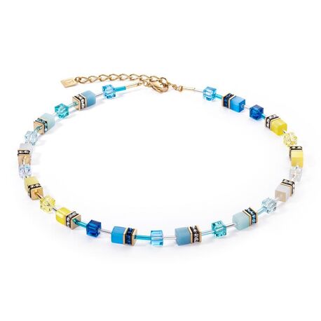 COEUR DE LION collier 2838-10-0601 GeoCUBE Iconic turquoise yellow