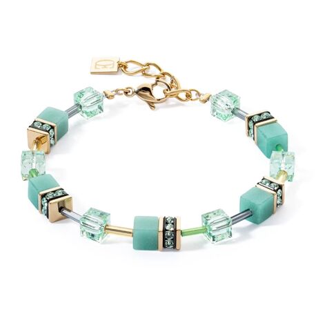 GeoCUBE® Iconic Mono Gold groen Coeur de Lion armband 4020-30-0533