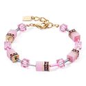 Coeur de Lion armband 4020-30-1920 GeoCUBE® Iconic Mono Gold armband roze