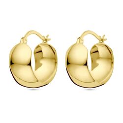 Geelgouden brede oorringen 8,5mm diameter 18 mm