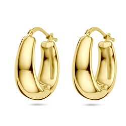 Geelgouden brede oorringen 4,5 mm diameter 17 mm