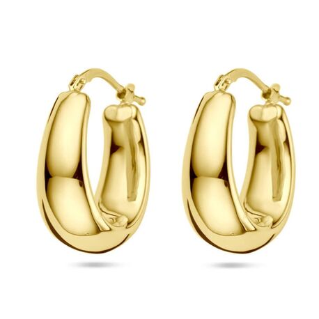 Geelgouden brede oorringen 4,5 mm diameter 17 mm