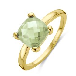 Gouden ring met groen amethist