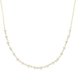 Geelgouden collier met parels 44 cm