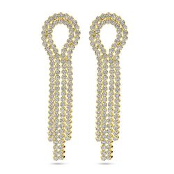 Zilveren oorhangers met zirkonia 6,5 cm