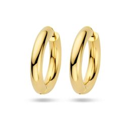 Gouden klapoorringen ronde buis van 4 mm