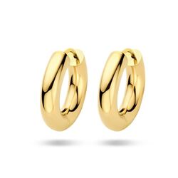 Gouden klapoorringen ronde buis van 4 mm