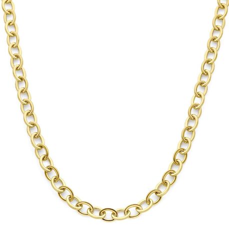 Gouden schakel collier 9 mm 45 cm